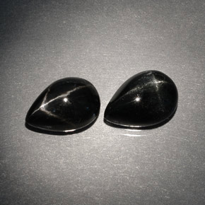  ct natürliche schwarzer Stern-Diopsid-Edelsteine, Birnenform, Lichtundurchlässig