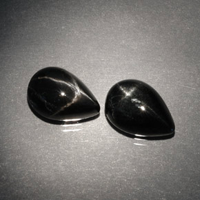  ct natürliche schwarzer Stern-Diopsid-Edelsteine, Birnenform, Lichtundurchlässig