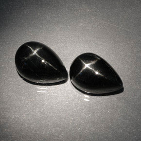  ct natürliche schwarzer Stern-Diopsid-Edelsteine, Birnenform, Lichtundurchlässig