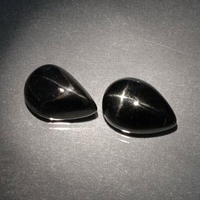  ct natürliche schwarzer Stern-Diopsid-Edelsteine, Birnenform, Lichtundurchlässig