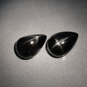  ct natürliche schwarzer Stern-Diopsid-Edelsteine, Birnenform, Lichtundurchlässig