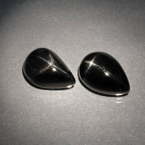  ct natürliche schwarzer Stern-Diopsid-Edelsteine, Birnenform, Lichtundurchlässig