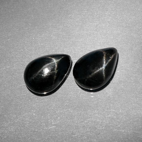  ct natürliche schwarzer Stern-Diopsid-Edelsteine, Birnenform, Lichtundurchlässig