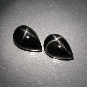  ct natürliche schwarzer Stern-Diopsid-Edelsteine, Birnenform, Lichtundurchlässig