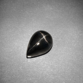 2,75 ctw natürlicher schwarzer Stern-Diopsid, Birnenform, Lichtundurchlässig
