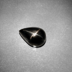 2,75 ctw natürlicher schwarzer Stern-Diopsid, Birnenform, Lichtundurchlässig