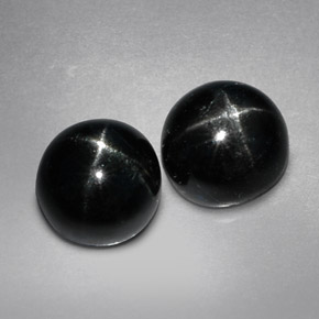  ct natürliche schwarzer Stern-Diopsid-Edelsteine, Rundschliff, Lichtundurchlässig