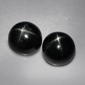  ct natürliche schwarzer Stern-Diopsid-Edelsteine, Rundschliff, Lichtundurchlässig
