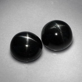  ct natürliche schwarzer Stern-Diopsid-Edelsteine, Rundschliff, Lichtundurchlässig