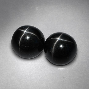  ct natürliche schwarzer Stern-Diopsid-Edelsteine, Rundschliff, Lichtundurchlässig