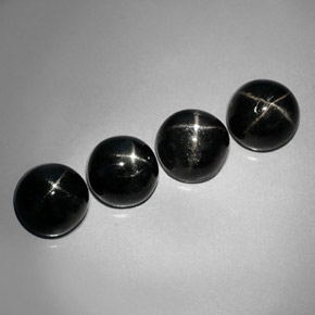  ct natürliche schwarzer Stern-Diopsid-Edelsteine, Rundschliff, Lichtundurchlässig
