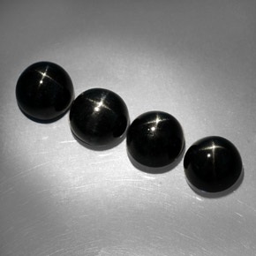  ct natürliche schwarzer Stern-Diopsid-Edelsteine, Rundschliff, Lichtundurchlässig