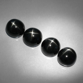  ct natürliche schwarzer Stern-Diopsid-Edelsteine, Rundschliff, Lichtundurchlässig