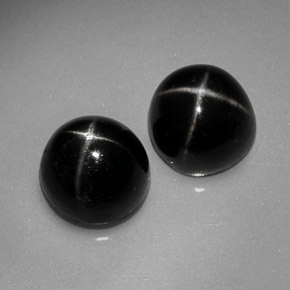  ct natürliche schwarzer Stern-Diopsid-Edelsteine, Rundschliff, Lichtundurchlässig