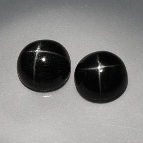  ct natürliche schwarzer Stern-Diopsid-Edelsteine, Rundschliff, Lichtundurchlässig