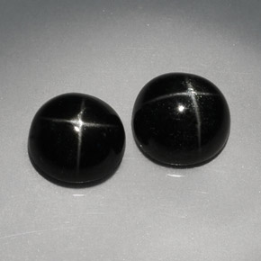  ct natürliche schwarzer Stern-Diopsid-Edelsteine, Rundschliff, Lichtundurchlässig