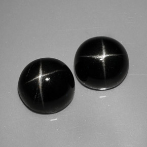  ct natürliche schwarzer Stern-Diopsid-Edelsteine, Rundschliff, Lichtundurchlässig