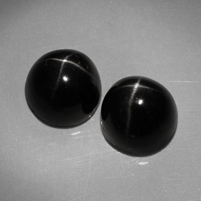  ct natürliche schwarzer Stern-Diopsid-Edelsteine, Rundschliff, Lichtundurchlässig