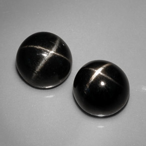 ct natürliche schwarzer Stern-Diopsid-Edelsteine, Rundschliff, Lichtundurchlässig