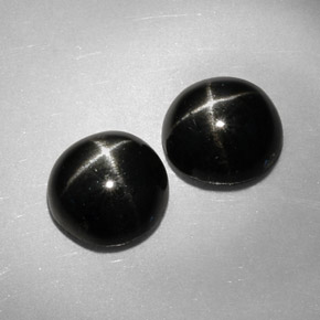  ct natürliche schwarzer Stern-Diopsid-Edelsteine, Rundschliff, Lichtundurchlässig