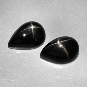  ct natürliche schwarzer Stern-Diopsid-Edelsteine, Birnenform, Lichtundurchlässig