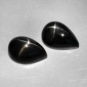  ct natürliche schwarzer Stern-Diopsid-Edelsteine, Birnenform, Lichtundurchlässig