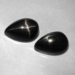  ct natürliche schwarzer Stern-Diopsid-Edelsteine, Birnenform, Lichtundurchlässig