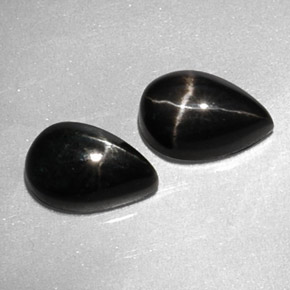  ct natürliche schwarzer Stern-Diopsid-Edelsteine, Birnenform, Lichtundurchlässig