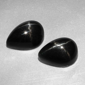  ct natürliche schwarzer Stern-Diopsid-Edelsteine, Birnenform, Lichtundurchlässig