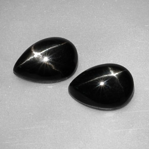  ct natürliche schwarzer Stern-Diopsid-Edelsteine, Birnenform, Lichtundurchlässig