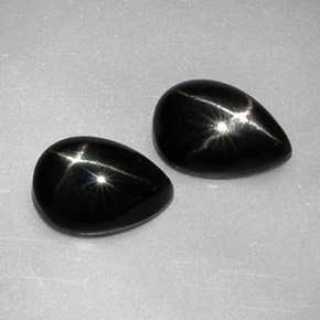  ct natürliche schwarzer Stern-Diopsid-Edelsteine, Birnenform, Lichtundurchlässig