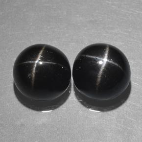 10,09 ct natürliche schwarzer Stern-Diopsid-Edelsteine, Rundschliff, Lichtundurchlässig