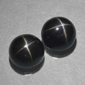 10,09 ct natürliche schwarzer Stern-Diopsid-Edelsteine, Rundschliff, Lichtundurchlässig