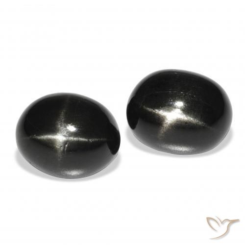 10.31 ct natürliche Schwarz Sterndiopsid-Edelsteine, Oval, Lichtundurchlässig