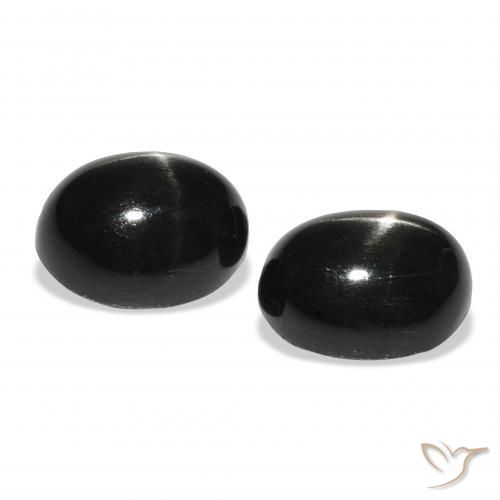 10.31 ct natürliche Schwarz Sterndiopsid-Edelsteine, Oval, Lichtundurchlässig