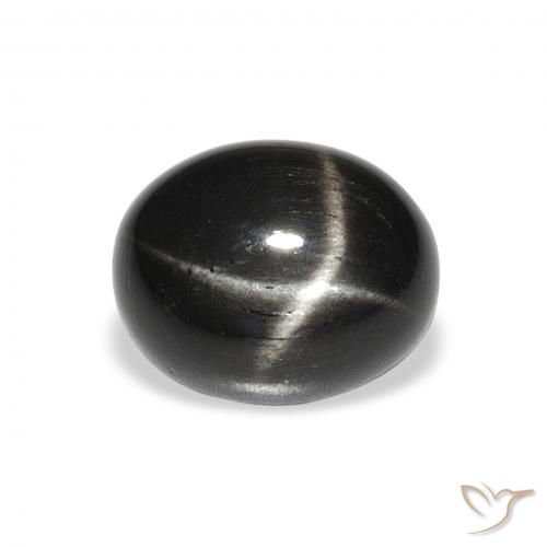 5.02ct Natürlicher Schwarz Sterndiopsid, Oval, Lichtundurchlässig