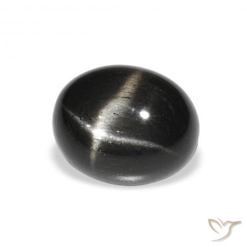 9,17 ctw natürlicher Schwarz Sterndiopsid, Oval, Lichtundurchlässig