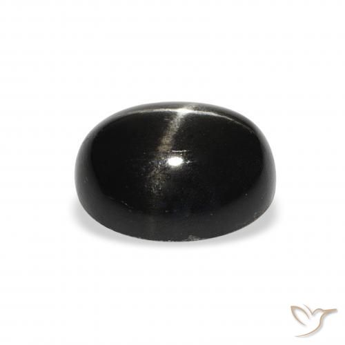 9,17 ctw natürlicher Schwarz Sterndiopsid, Oval, Lichtundurchlässig