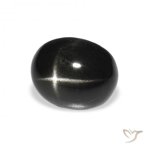 9,17 ctw natürlicher Schwarz Sterndiopsid, Oval, Lichtundurchlässig