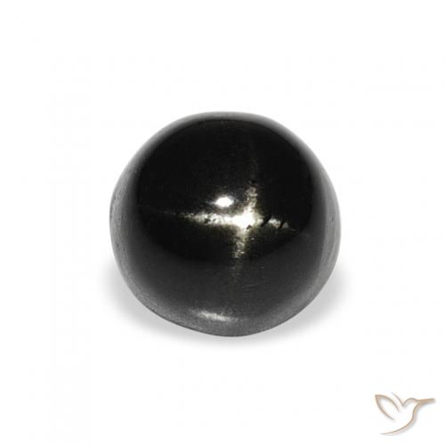 2.19ct Natürlicher Schwarz Sterndiopsid, Runden, Lichtundurchlässig