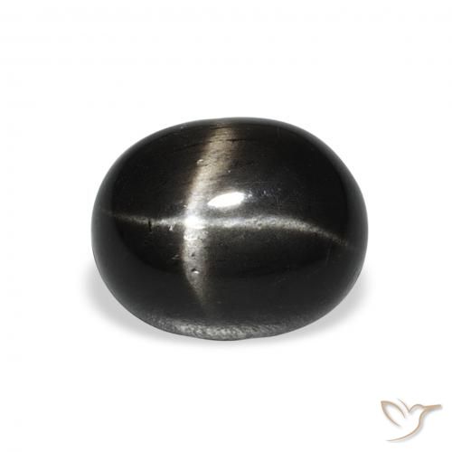 5.15ct Natürlicher Schwarz Sterndiopsid, Oval, Lichtundurchlässig