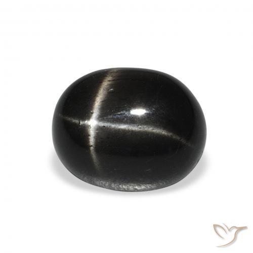 9,17 ctw natürlicher Schwarz Sterndiopsid, Oval, Lichtundurchlässig
