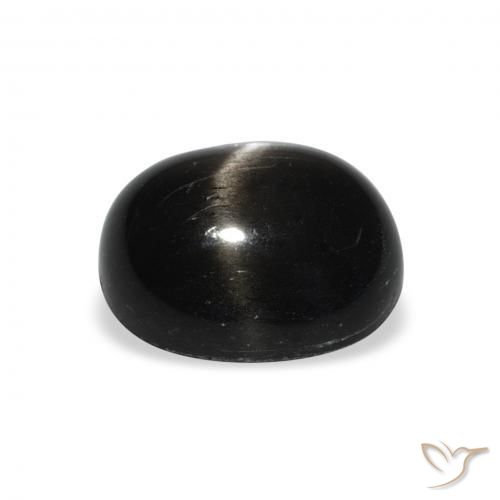 9,17 ctw natürlicher Schwarz Sterndiopsid, Oval, Lichtundurchlässig