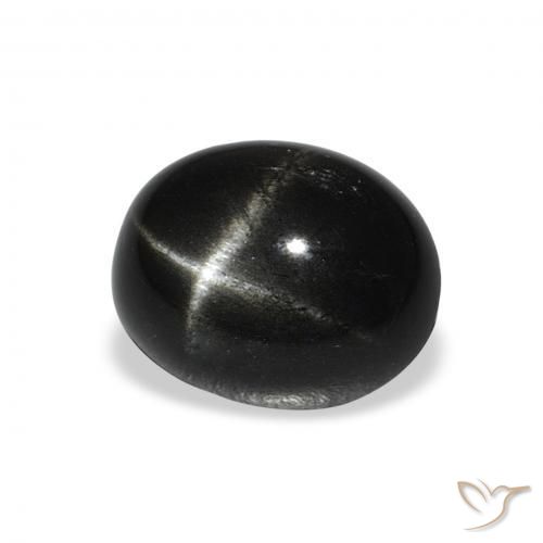 9,17 ctw natürlicher Schwarz Sterndiopsid, Oval, Lichtundurchlässig
