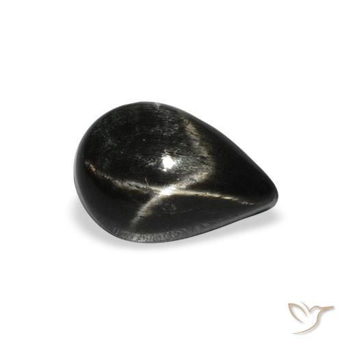 2.46ct Natürlicher Schwarz Sterndiopsid, Birnenform, Lichtundurchlässig