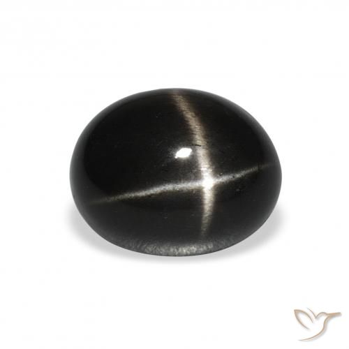5.00ct Natürlicher Schwarz Sterndiopsid, Oval, Lichtundurchlässig
