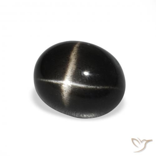 9,17 ctw natürlicher Schwarz Sterndiopsid, Oval, Lichtundurchlässig