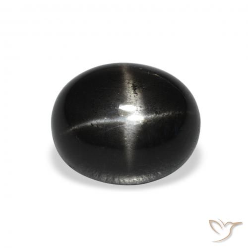 9,17 ctw natürlicher Schwarz Sterndiopsid, Oval, Lichtundurchlässig