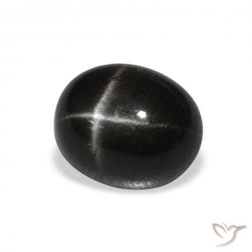 9,17 ctw natürlicher Schwarz Sterndiopsid, Oval, Lichtundurchlässig