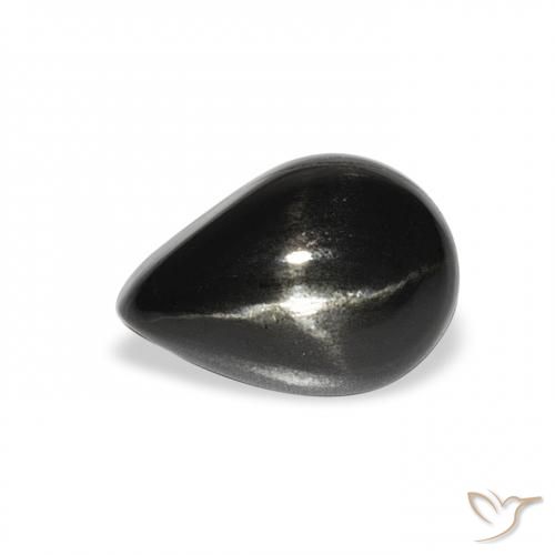 2.91ct Natürlicher Schwarz Sterndiopsid, Birnenform, Lichtundurchlässig